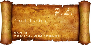 Prell Larina névjegykártya